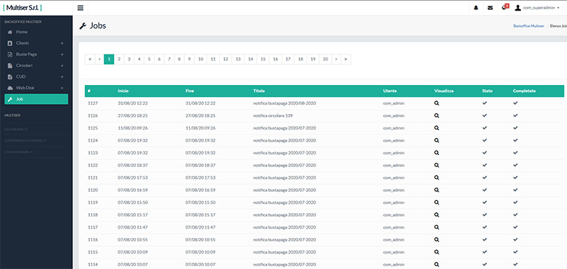 Multiser s.r.l. - Backoffice System